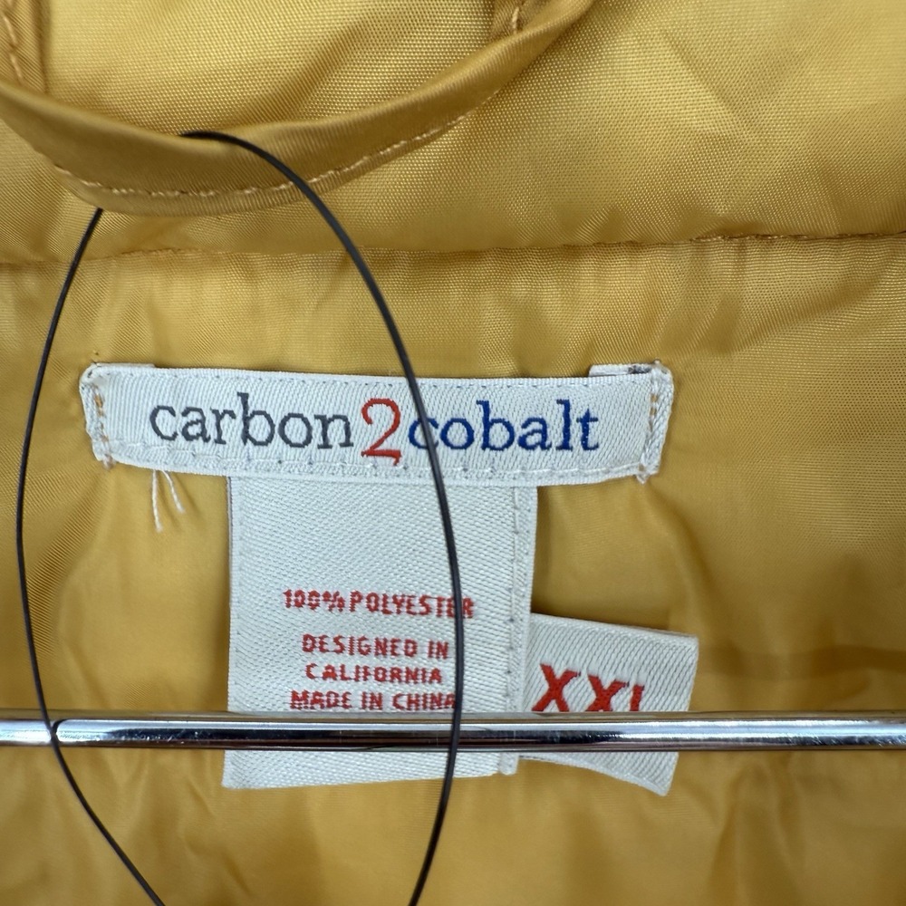 Carbon 2 Cobalt Mens Yellow Puffer Vest Size XXL New With Tags Recycled Material - Picture 5 of 9